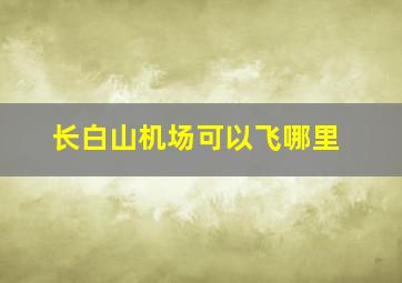 长白山机场可以飞哪里