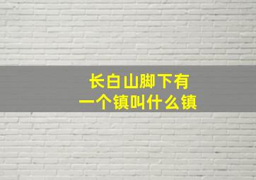 长白山脚下有一个镇叫什么镇