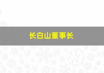 长白山董事长