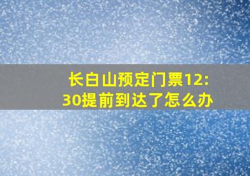 长白山预定门票12:30提前到达了怎么办