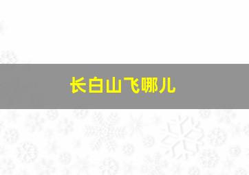 长白山飞哪儿