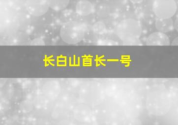 长白山首长一号