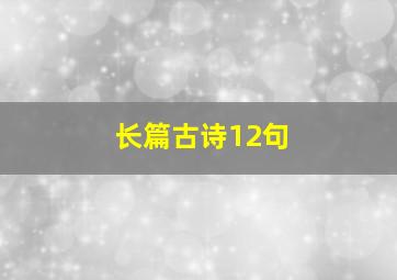 长篇古诗12句