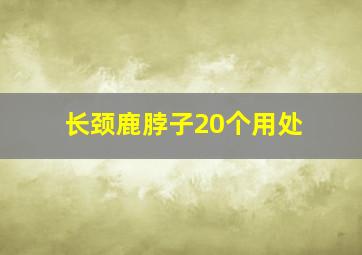 长颈鹿脖子20个用处