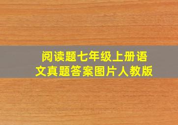 阅读题七年级上册语文真题答案图片人教版