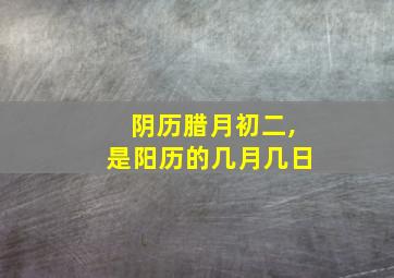 阴历腊月初二,是阳历的几月几日