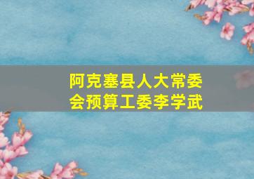 阿克塞县人大常委会预算工委李学武