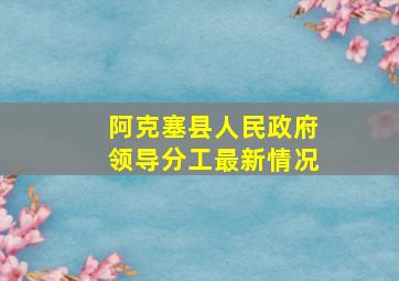 阿克塞县人民政府领导分工最新情况