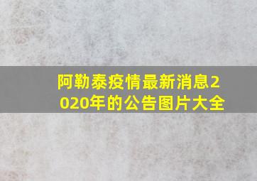 阿勒泰疫情最新消息2020年的公告图片大全