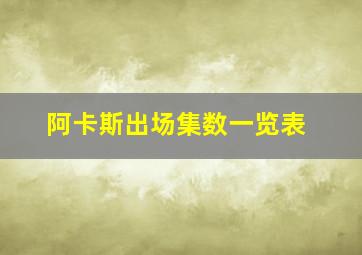 阿卡斯出场集数一览表