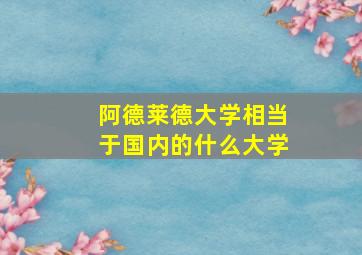 阿德莱德大学相当于国内的什么大学