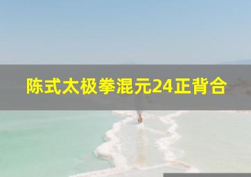 陈式太极拳混元24正背合