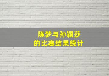 陈梦与孙颖莎的比赛结果统计