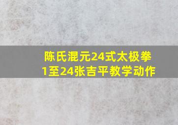 陈氏混元24式太极拳1至24张吉平教学动作