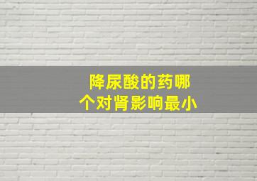 降尿酸的药哪个对肾影响最小