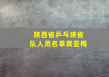 陕西省乒乓球省队人员名单龚亚梅