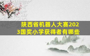 陕西省机器人大赛2023国奖小学获得者有哪些