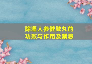 除湿人参健脾丸的功效与作用及禁忌