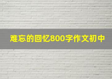 难忘的回忆800字作文初中