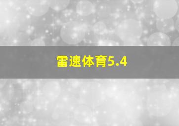 雷速体育5.4