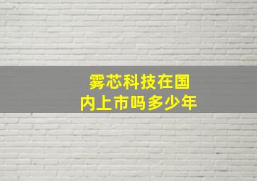 雾芯科技在国内上市吗多少年