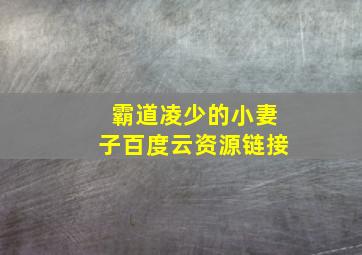 霸道凌少的小妻子百度云资源链接