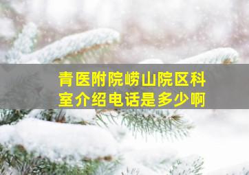 青医附院崂山院区科室介绍电话是多少啊