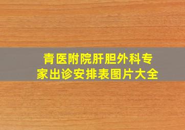 青医附院肝胆外科专家出诊安排表图片大全