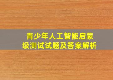 青少年人工智能启蒙级测试试题及答案解析