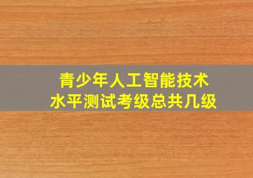 青少年人工智能技术水平测试考级总共几级