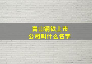 青山钢铁上市公司叫什么名字