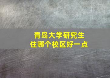 青岛大学研究生住哪个校区好一点