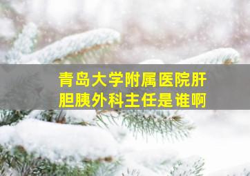 青岛大学附属医院肝胆胰外科主任是谁啊