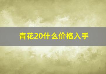 青花20什么价格入手