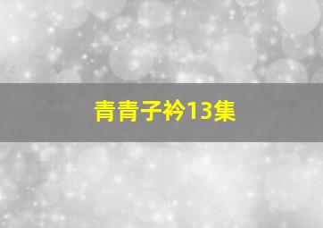 青青子衿13集