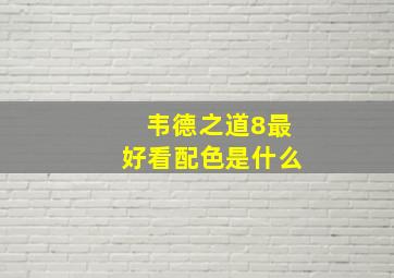 韦德之道8最好看配色是什么