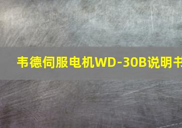 韦德伺服电机WD-30B说明书