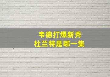 韦德打爆新秀杜兰特是哪一集