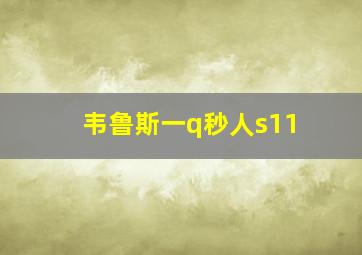 韦鲁斯一q秒人s11