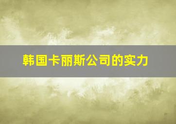 韩国卡丽斯公司的实力