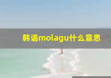 韩语molagu什么意思