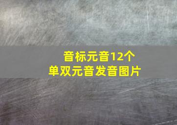 音标元音12个单双元音发音图片