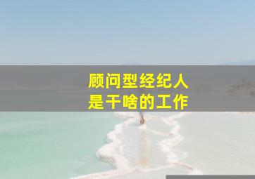 顾问型经纪人是干啥的工作