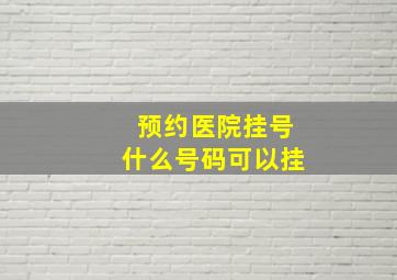 预约医院挂号什么号码可以挂