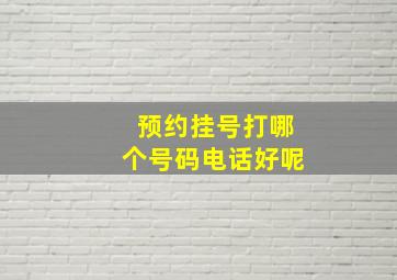 预约挂号打哪个号码电话好呢