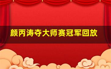 颜丙涛夺大师赛冠军回放