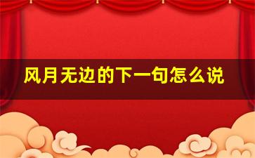 风月无边的下一句怎么说