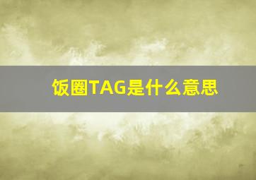 饭圈TAG是什么意思