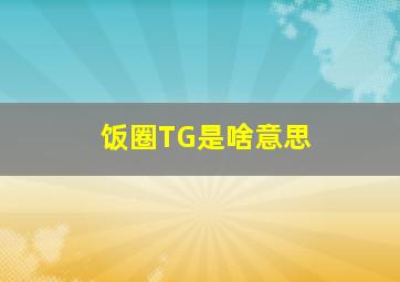 饭圈TG是啥意思