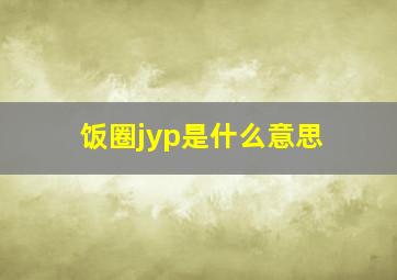 饭圈jyp是什么意思